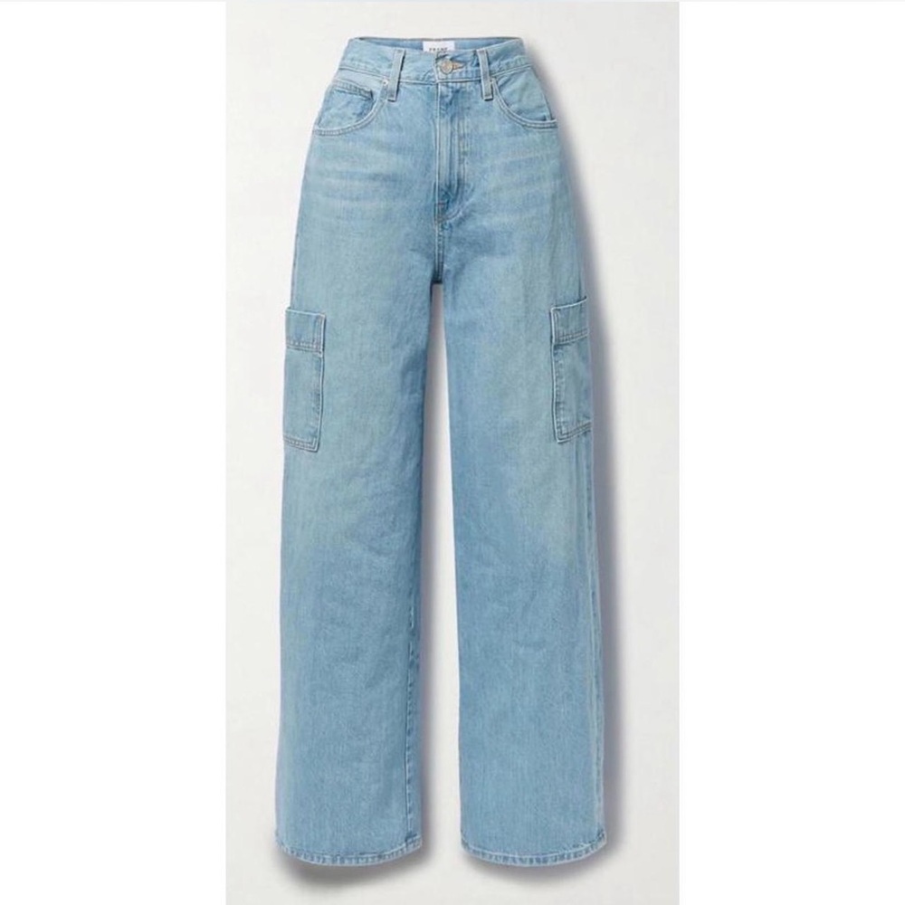NWT Frame High Rise Baggy Pocket Cargo Jeans in Genoa